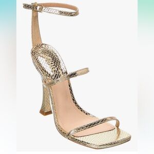 NYLLA couros/dourado SHUTZ Snake-Embossed Gold High Heels